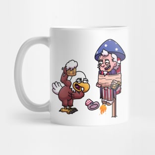 Uncle Sam Drinking With The American Eagle Mug